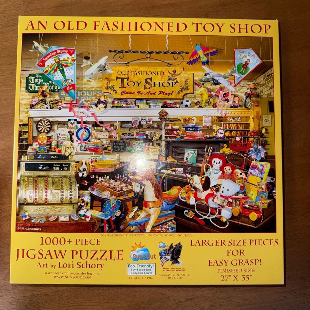 SunsOut An Old Fashioned Toy Shop 1000 Piece Jigsaw Puzzle Lori Schory 34916